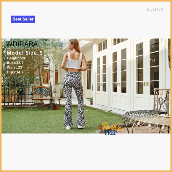 Soft High Waist Flare Leggings, Polyester Stretch, All Seasons Wear - Picture 7 of 7